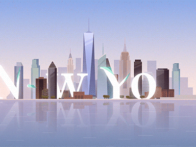 New York Intro animated animation city cityscape cool jazz flat intro motion graphic design motion graphics new york