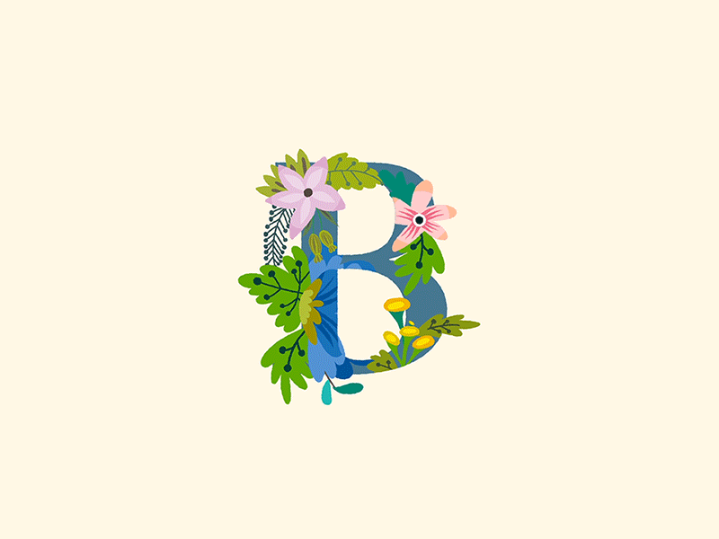 B Letter 36daysoftype ae aftereffects design floral flowers illustration letters motion motiongraphic typography