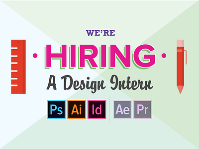 We're Hiring An Intern design hiring icon illustration intern pen ruler vector