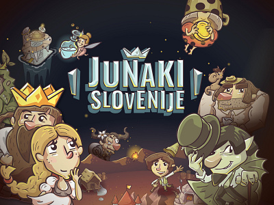 "Heroes of Slovenia" mobile game 2d art game design illustration junaki slovenije mobile game monika klobcar surs vector art