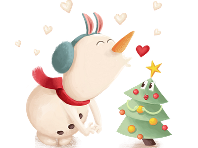 Cute Snowman 2d character character design illustration monika klobcar