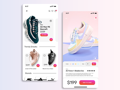 Sneakers App Design 01 app application design branding design minimal sneakers streetwear ui ux