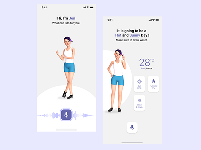 Voice Assistant App 3d ai app application design design minimal ui voice assistant vui