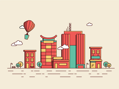 City Illustration for Website