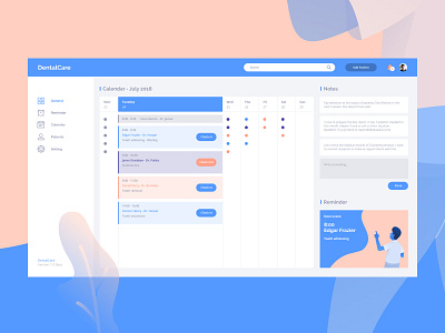 User Dashboard - Dental Clinic Management blue clinic dashboard dental healthcare management medical user