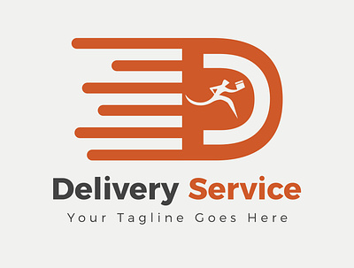 Delivery or Courier Service Logo box brand identity branding business company courier courierservice delivery design express fast forward human logo logo design parcel shipping speedy transportation trust visual identity