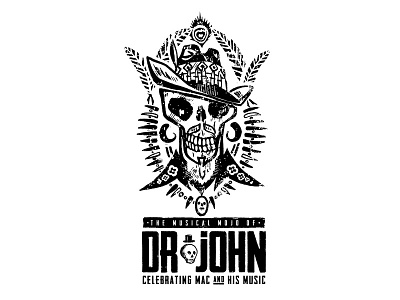 Celebrate Dr. John Brand illustration logo music