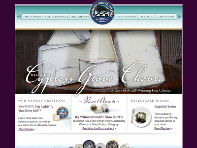 Cypress Grove Chevre Goat Cheese cheese design website