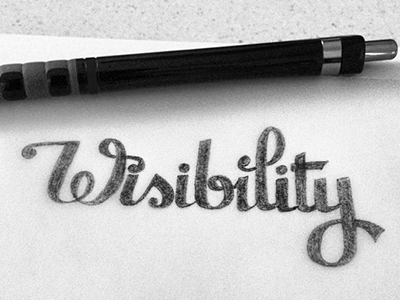 Wisibility 1st sketch drawing hand lettering lettering letters logo script sketch type typography wisibility