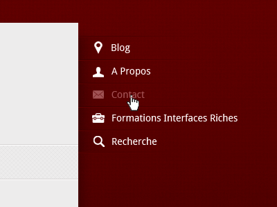 Interfaces Riches WIP blog droid sans glyphish red