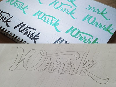 Wrrrk Logo drawing hand lettering lettering letters logo script sketch type typography wrrrk