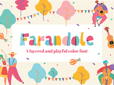 Farandole Layered Color Font color font illustration illustrator layered letters type