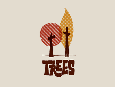 Trees drawing hand lettering illustration lettering letters mid century midcentury trees type typography
