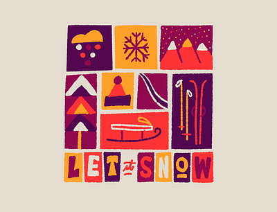 Let it snow! drawing hand lettering ipadpro lettering midcentury procreate retro