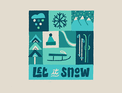 Let it snow (blue) drawing illustration ipadpro lettering letters procreate snow typography winter