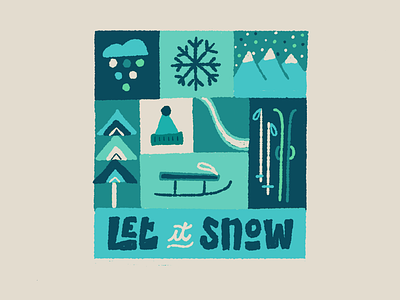 Let it snow (blue) drawing illustration ipadpro lettering letters procreate snow typography winter