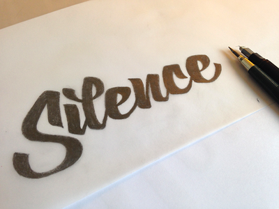 Silence branding drawing hand lettering lettering logo sketches