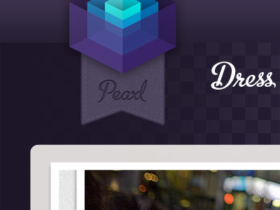 Peaxl Website sketch header ribbon violet