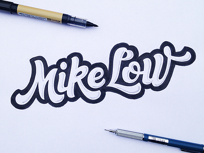 Mike Low logo final sketch band branding drawing hand lettering illustrator lettering logo music musician
