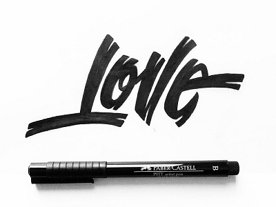 Love brush hand lettering lettering love script