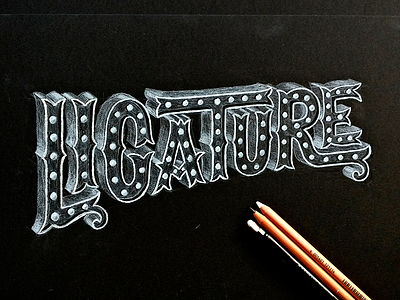 Ligature black colors hand lettering lettering ligature pastel pencils white