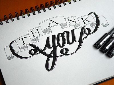 Thank You copic handwritten lettering typography