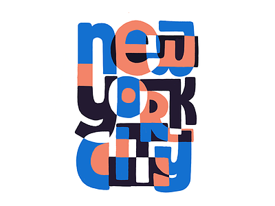 New York City Illustrative Lettering blue pink hand lettering illustration lettering new york nyc scandinavia scandinavian