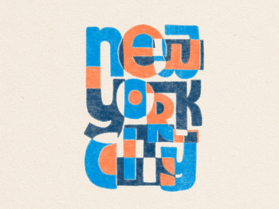 NYC screen printed style colours lettering modern nyc photoshop screenprinting