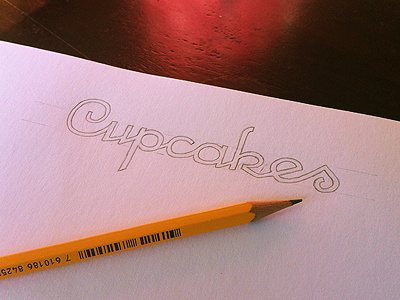 Cupcakes custom type hand drawn handwritting lettering logo script sketch type typography