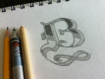 "B for Brooklyn" Experiment custom type hand drawn handwritting lettering sketch type typography