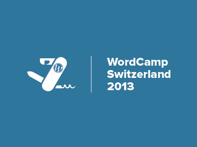 WordCamp Switzerland 2013 wordpress logo switzerland blue knife swiss knife