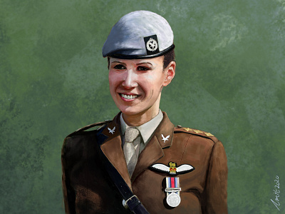 Illustration of Pilot Officer of British Army Air Corps army illustration army portrait design digital art digital illustration digital painting illustration military illustration painting photoshop portrait art poster