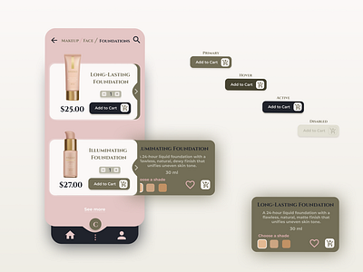 Mobile App for a cosmetic online store UI/UX