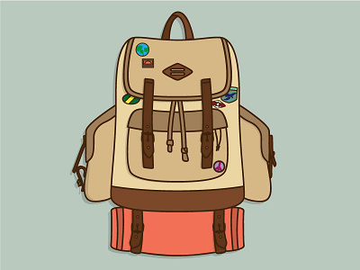 My First Dribbble Post backpack cartoon illustration illustrator