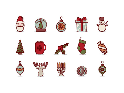 Holiday Icons cartoon christmas holiday icons illustrator stickers