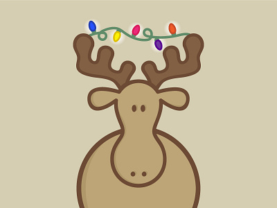 Moose cartoon christmas icon illustration moose sticker