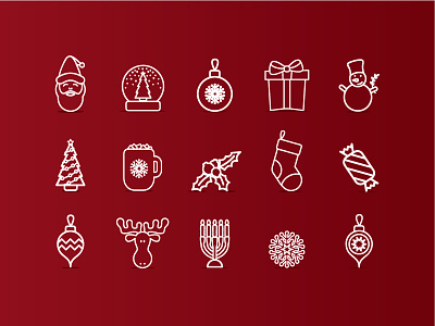 Christmas Icons - Minimal Version icon design icons illustration sticker stickers