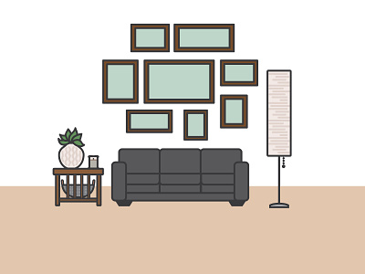 Living Room Illustration cartoon icons illustration illustrator