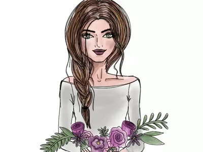 Springtime Flowers drawing illustrattion procreate woman