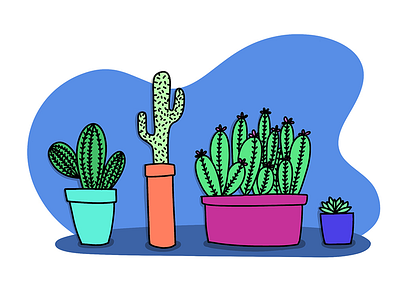 Succulents cartoon drawing illustration procreate succulent
