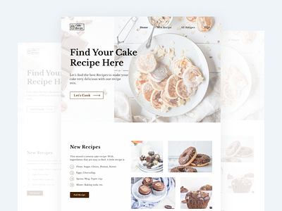 Landing Page of Cake Recipe design flat lading page ui ui design uidesign web webdesign