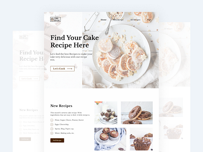 Landing Page of Cake Recipe