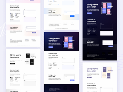 Landing Page Of String Meme Generator design lading page ui ui design uidesign web