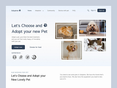 Adoptme - Landing Page design lading page ui ui design uidesign web