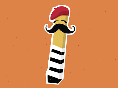 Le French Fry digital illustration french fry fun hungry now illustration mustache playful simple sticker stripes thanksgiving