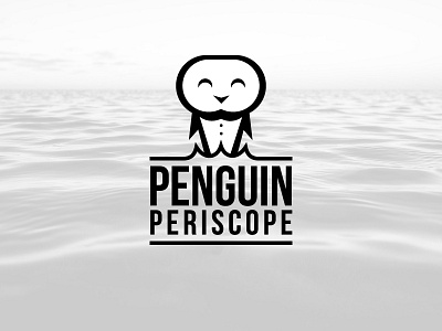 Penguin Periscope Logo black and white fun logo penguin periscope