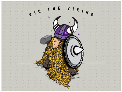 Vic the Viking character color detail hair illustration logo vector viking