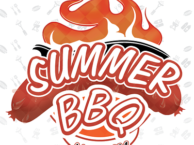 Summer BBQ bbq event flyer graphic sausage vector work