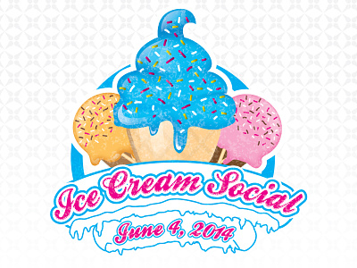 Ice Cream Social Graphic color custom design fun graphic ice cream pattern texture