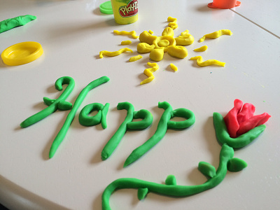 Happy experiment have fun imagine play doh type